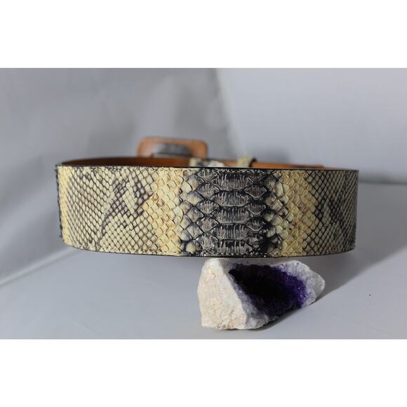 Vintage Genuine Python Belt Lai Made in USA Metallic Accents Size 27 - Picture 3 of 9